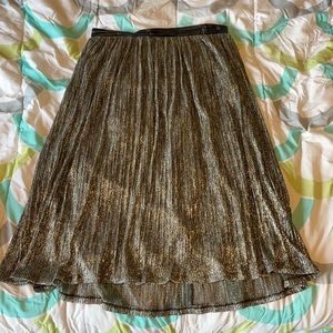 Anthropologie Mauve silver shiny skirt size M
